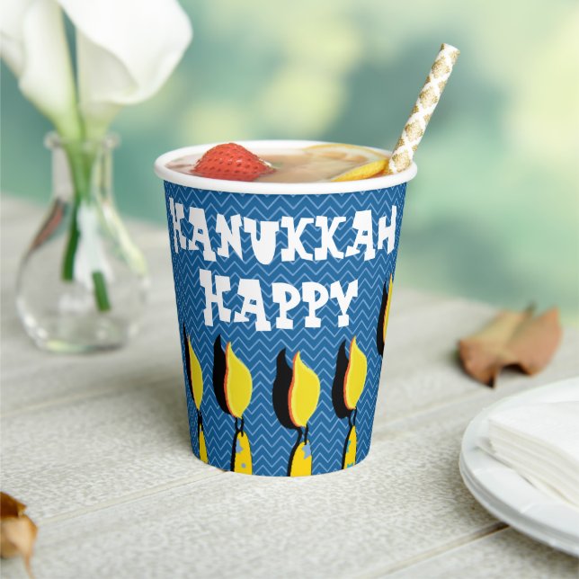 Hanukkah Frying Latkes 8 oz. Paper Cups (Insitu)