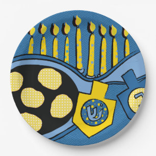 Hanukkah Frying Latkes Paper Plate