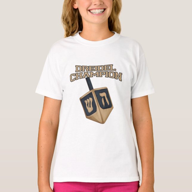 Hanukkah Fun Dreidel Champion Novelty T-Shirt (Front)