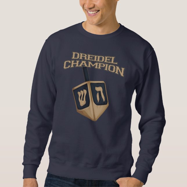 Hanukkah Funny Dreidel Champion Festive Sweatshirt (Front)
