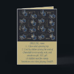 Hanukkah Funny Dreidel Gold and Blue Holiday Card<br><div class="desc">Humorous "Dreidel" Hanukkah/Chanukah, greeting card. Enjoy another funny "Define This" greeting card. This fun "Dreidel" holiday card is just right for all of your friends and family this year. As always, design elements can be edited: moved, resized, rotated, etc. Background colors can be changed out. Personalize by deleting text and...</div>