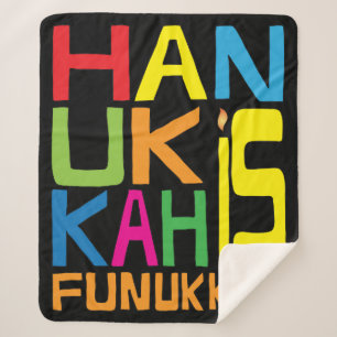 Hanukkah Funukkah Sherpa Blanket/Medium Sherpa Blanket