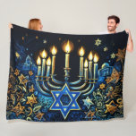 Hanukkah Gift Menorah Pastel Drawing Fleece Blanket<br><div class="desc">Holiday themed items designed by Umua. Printed and shipped by Zazzle or their affiliates.</div>