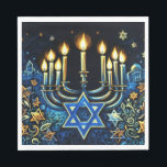 Hanukkah Gift Menorah Pastel Drawing Napkin<br><div class="desc">Holiday themed items designed by Umua. Printed and shipped by Zazzle or their affiliates.</div>