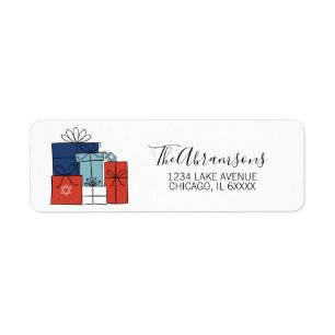 Hanukkah Gifts & Menorah Holiday Address Label Return Address Label