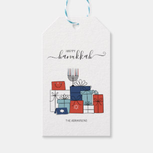 Hanukkah Gifts & Menorah Holiday Gift Tag