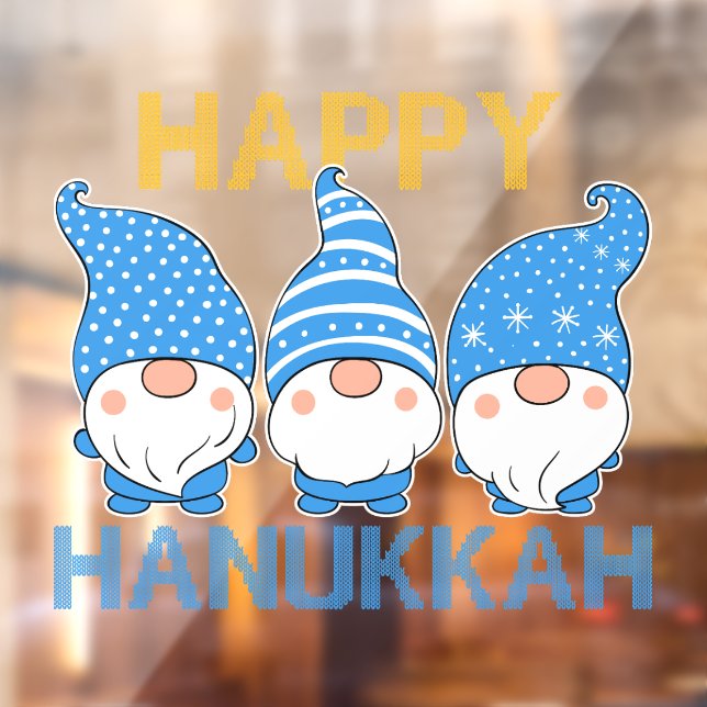 Hanukkah Gnomes Trio Window Cling (Sheet 2)