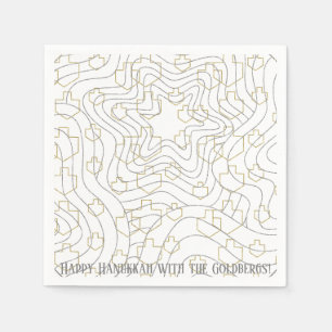 Hanukkah Gold N Silver Dreidels Napkin
