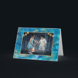 Hanukkah Greeting Card Blues & Golds<br><div class="desc">"Blues & Golds" Hanukkah Greeting Card with Envelope. To personalize this card simply delete text and add your own message. Choose your favorite font style, color, and sizing. Delete photo and add your own. Photos can be edited (cropped, moved, resized, rotated, etc.) The gold rectangle design element can be edited...</div>