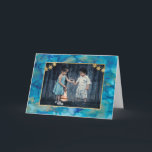 Hanukkah Greeting Card Blues & Golds<br><div class="desc">"Blues & Golds" Hanukkah Greeting Card with Envelope. To personalize this card simply delete text and add your own message. Choose your favorite font style, color, and sizing. Delete photo and add your own. Photos can be edited (cropped, moved, resized, rotated, etc.) The gold rectangle design element can be edited...</div>
