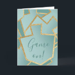 Hanukkah Greeting Card Elegant Dreidels/Turquoise<br><div class="desc">"Hanukkah Gold/Turquoise Dreidels" Greeting Card with Envelope. Personalise by deleting text on the front and inside of greeting card. Choose your favourite font style, colour, and size. Thanks for stopping and shopping by. Much appreciated!!! Happy Hanukkah! Size: Standard (5" x 7") Birthdays or holidays, good days or hard days, Zazzle’s...</div>