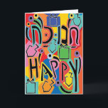 Hanukkah Greeting Card Hanukkah Happy Art<br><div class="desc">"Hanukkah "Hanukkah Happy Art" Greeting Card with Envelope. Personalise by deleting text on the inside of greeting card and replacing with your own message. Choose your favourite font style, colour, and size. All elements can be edited (rotated, moved, deleted, resized, etc.) Thanks for stopping and shopping by. Much appreciated!!! Happy...</div>