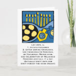 Hanukkah Greeting Card Personalise Option<br><div class="desc">7" x 5" Greeting Card for Hanukkah or Chanukah with envelope. Humourous card for anyone. Personalisation option ready if you are! Simply choose your favourite font style,  colour,  size and wording for inside of card.
Thanks for stopping and shopping by. Much appreciated.
Happy Hanukkah/Chanukah/Hanukah :)</div>