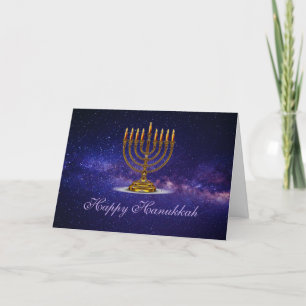 Hanukkah Greeting card with Beautiful Menorah