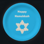 Hanukkah Greeting with Flowers  Paper Plate<br><div class="desc">A design for the Jewish holiday Hanukkah,  or the "festival of lights" as it is commonly called.</div>