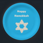 Hanukkah Greeting with Flowers  Paper Plate<br><div class="desc">A design for the Jewish holiday Hanukkah,  or the "festival of lights" as it is commonly called.</div>