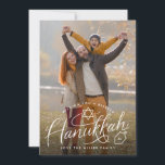 Hanukkah Hand Lettering Photo Holiday Card<br><div class="desc">Customise with your name,  year,  add more text and photos to the back. Original hand lettering by Becky Nimoy</div>