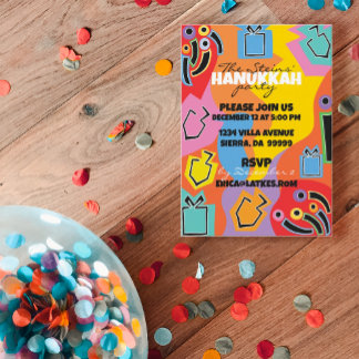Hanukkah Hanukkah Happy Art Invitation