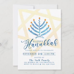 Hanukkah, Hanukkah Party, Jewish Holiday Invitation