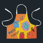 Hanukkah Happy Bright Art Apron<br><div class="desc">Hanukkah Happy Bright Art Apron. Personalise by deleting text and adding your own. Use your favourite font style, colour, and size. Be sure to choose size and strap colour. All design elements can be transferred to other Zazzle products and edited. Happy Hanukkah! Thanks for stopping by. Much appreciated! Size: All-Over...</div>