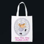 Hanukkah Happy Happy Reusable Grocery Bag<br><div class="desc">Hanukkah Happy Happy, white 2-sided bag. All design elements can be edited. All editable text can be deleted and replaced with your own message. Use your favourite font colour, size, and style. Happy Hanukkah/Chanukah! Style: Reusable Bag Go green and save the planet with our reusable grocery bag! Made with a...</div>