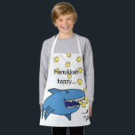 Hanukkah Happy Shark Apron<br><div class="desc">Hanukkah Happy Shark Apron. Personalise by deleting text and adding your own. Use your favourite font style, colour, and size. Be sure to choose size and strap colour. All design elements can be transferred to other Zazzle products and edited. Happy Hanukkah! Thanks for stopping by. Much appreciated! Size: All-Over Print...</div>