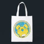 Hanukkah Happy with Blue Bunny Reusable Grocery Bag<br><div class="desc">Hanukkah Happy with Blue Bunny, white 2-sided bag. All design elements can be edited. All editable text can be deleted and replaced with your own message. Use your favourite font colour, size, and style. Happy Hanukkah/Chanukah! Style: Reusable Bag Go green and save the planet with our reusable grocery bag! Made...</div>
