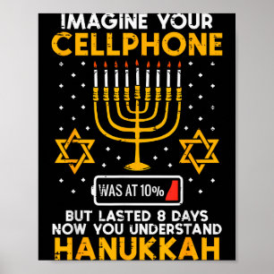 Hanukkah Imagine Your Cellphone Chanukah Jew Men W Poster
