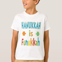 "Hanukkah is Funukkah" T-Shirt with Dreidels
