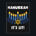 Hanukkah: It's Lit Postcard<br><div class="desc">The humourous Hanukkah design is prefect for those who celebrate those eight crazy nights.</div>