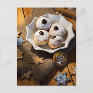 Hanukkah Jelly Doughnuts Post Card