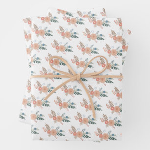 Hanukkah Jewish Bat Mitzvah Florals Hand-drawn Set Wrapping Paper Sheet