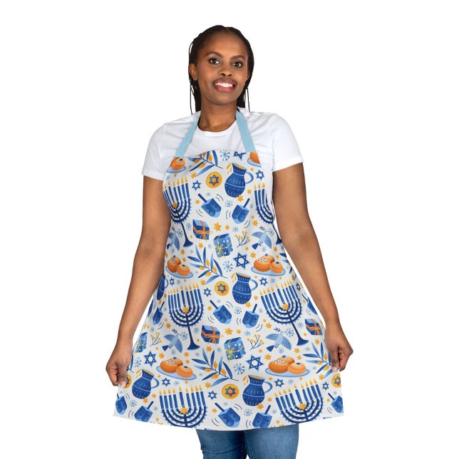 Hanukkah Jewish Festival of Lights Pattern  Apron (Creator Uploaded)