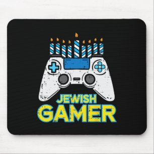 Hanukkah Jewish Gamer Chanukah Video Game Men Boys Mouse Pad