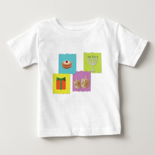 Hanukkah Jewish holiday elements Baby T-Shirt (Front)