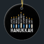 Hanukkah Jewish Holiday Menorah Jew Ceramic Ornament<br><div class="desc">Menorah celebration,  latke and light,  Jewish holiday 2025,  festival of lights,  traditional Hanukkah spirit,  dreidel joy,  shalom and pride,  family holiday warmth,  candle lighting culture,  Jewish winter celebration</div>