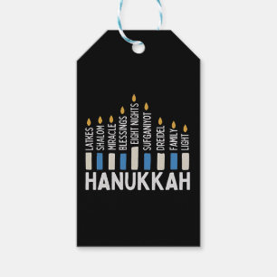 Hanukkah Jewish Holiday Menorah Jew Gift Tags