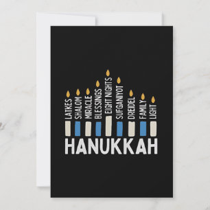 Hanukkah Jewish Holiday Menorah Jew Invitation