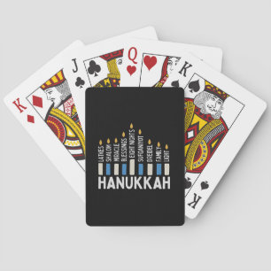 Hanukkah Jewish Holiday Menorah Jew Playing Cards