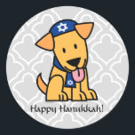 Hanukkah Jewish Labrador Retriever Puppy Dog Classic Round Sticker<br><div class="desc">Hanukkah Jewish Labrador Retriever Puppy Dog. Thank you for looking at Happy Foods Design!</div>