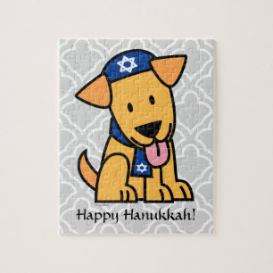 Hanukkah Jewish Labrador Retriever Puppy Dog Jigsaw Puzzle