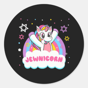 Hanukkah Jewnicorn Classic Round Sticker