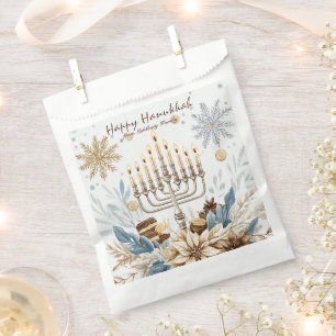 🕎 Hanukkah Joy, watercolor Festival of Lights Favour Bag