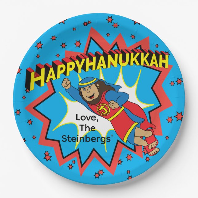 Hanukkah Judah Maccabee Paper Plate (Front)