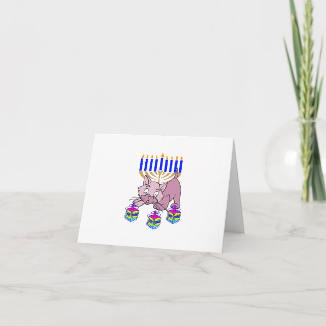 Hanukkah Kitty Holiday Card (Front)