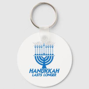 HANUKKAH LASTS LONGER -.png Key Ring