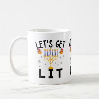 Hanukkah Let's Get Lit T-Shirt Coffee Mug