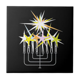 Hanukkah Lights Ceramic Tile