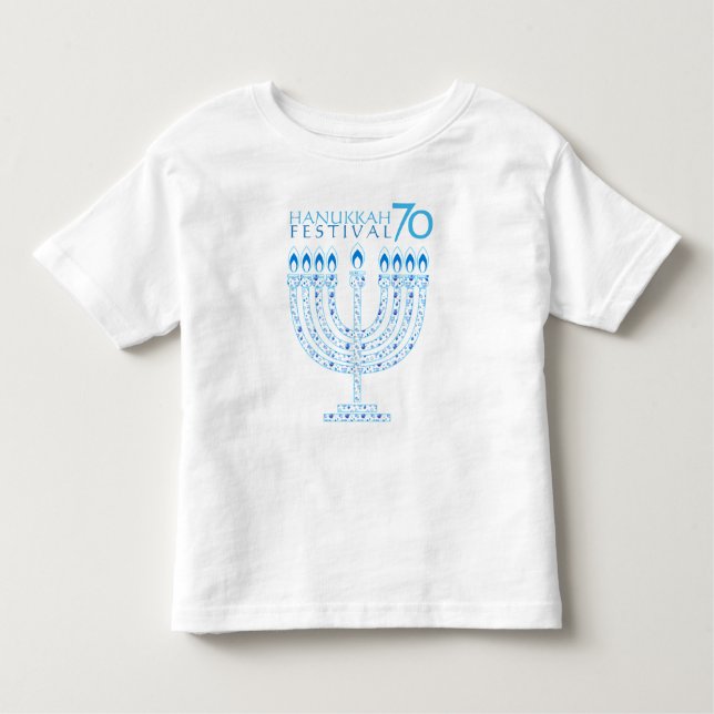 Hanukkah Lights Festival Anniversary 70 Toddler T-Shirt (Front)