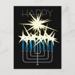 HANUKKAH LIGHTS HOLIDAY POSTCARD<br><div class="desc">Festival of Lights. Customise greeting on back.</div>